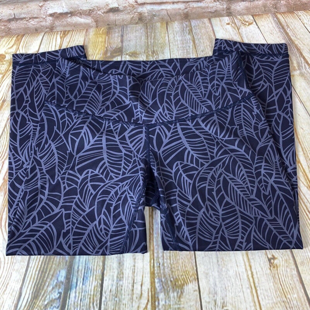 Lululemon Wunder Under Womens Size 6 Banana Leaf Print Crop Leggings Yoga Pants - Picture 2 of 8